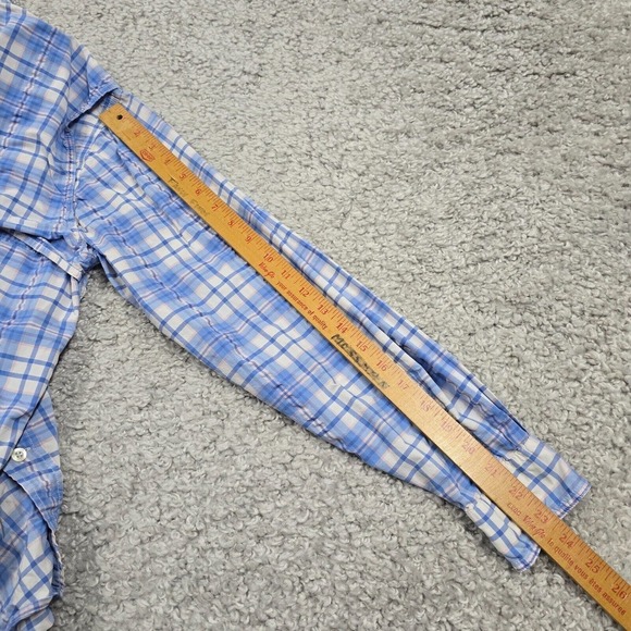 Vineyard Vines Harbor Shirt Mens Medium Blue Plaid Button Up Lightweight Vented - Picture 10 of 11